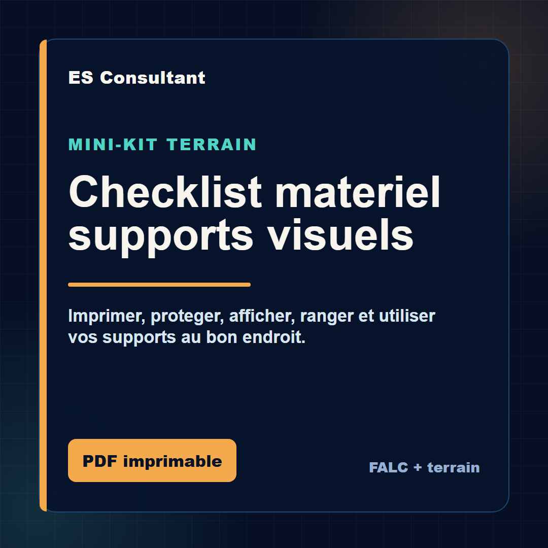 Checklist matériel supports visuels ES Consultant
